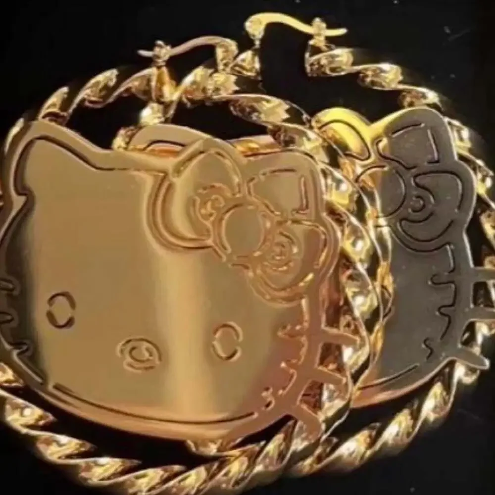 Hello Kitty Gold Hoop Earrings 6885